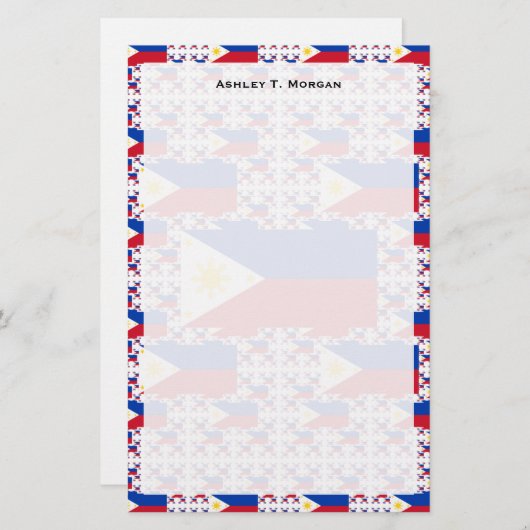philippinische Flagge in mehreren Ebenen Briefpapier (Vorne/Hinten)