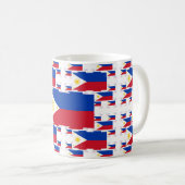 philippinische Flagge in mehreren farbenfrohen Ebe Kaffeetasse (VorderseiteRechts)