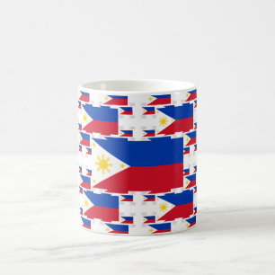 philippinische Flagge in mehreren farbenfrohen Ebe Kaffeetasse