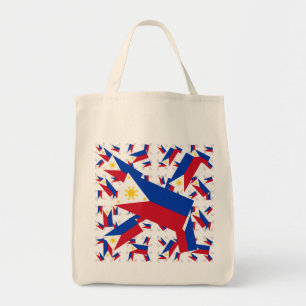 philippinische Flagge in mehreren farbenfrohen Ebe Tragetasche