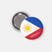 Philippinische Flagge & Manila - Reise-/Sportfans Magnet (Vorderseite/Rückseite)