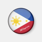 Philippinische Flagge & Manila - Reise-/Sportfans Magnet (Vorne)