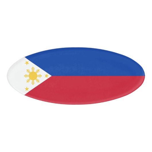 philippinische Flagge Namenschild (Vorderseite)