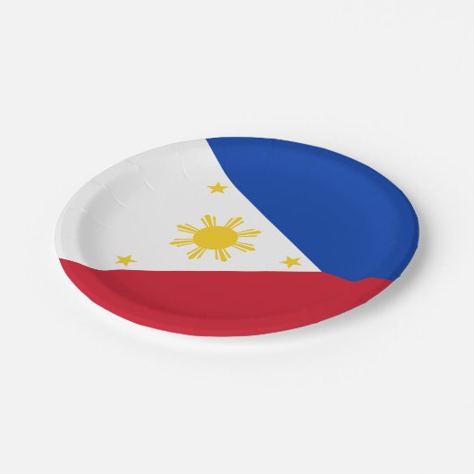 philippinische Flagge Pappteller (Schrägansicht)