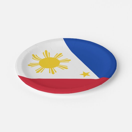philippinische Flagge Pappteller (Schrägansicht)