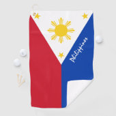 Philippinische Flagge & Philippinen - Golfurlaub / Golfhandtuch (Insitu)