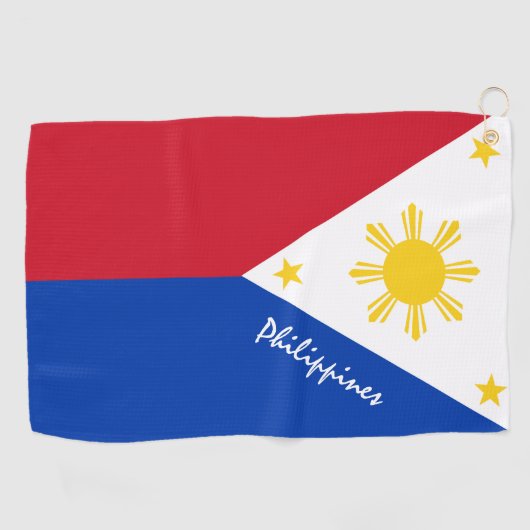 Philippinische Flagge & Philippinen - Golfurlaub / Golfhandtuch (Horizontal)