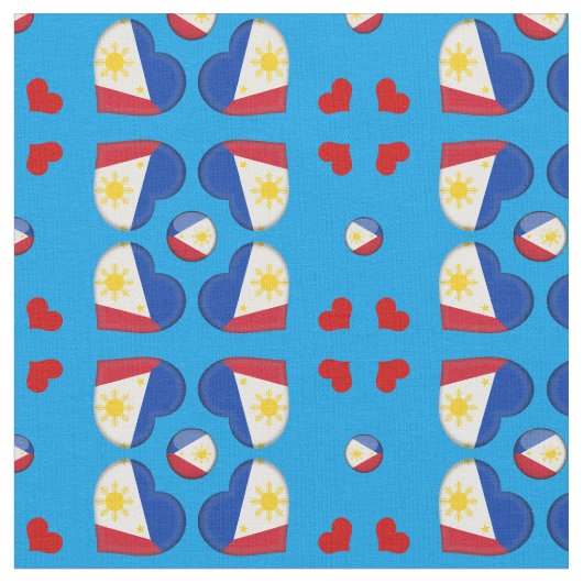 Philippinische Flagge & Philippinen Herbstmode Stoff (Nahaufnahme)