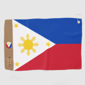 Philippinische Flagge & Philippinen mit Monogramm Golfhandtuch (Horizontal)