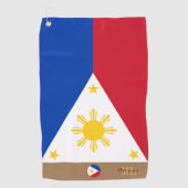 Philippinische Flagge & Philippinen mit Monogramm Golfhandtuch (Vorderseite)