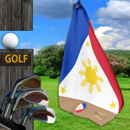 Philippinische Flagge & Philippinen mit Monogramm  Golfhandtuch