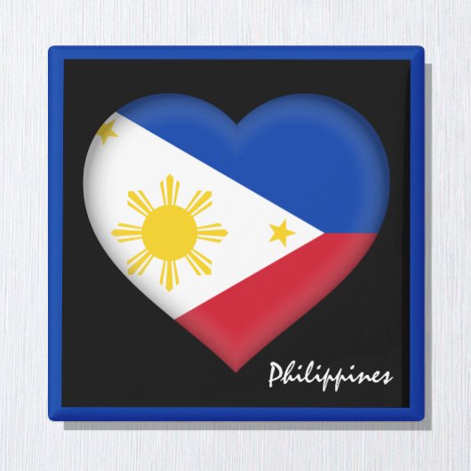 Philippinische Flagge & Philippinischer Herzurlaub Magnet