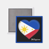 Philippinische Flagge & Philippinischer Herzurlaub Magnet (Vorderseite/Rückseite)