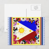 Philippinische Flagge Postard Postkarte (Vorne/Hinten)