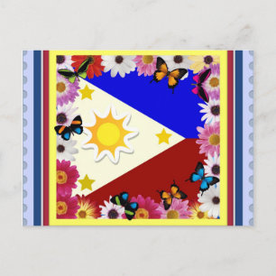 Philippinische Flagge Postard Postkarte