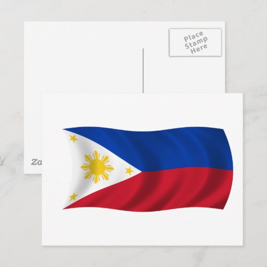 philippinische Flagge Postkarte (Vorne/Hinten)