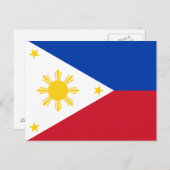 philippinische Flagge Postkarte (Vorne/Hinten)