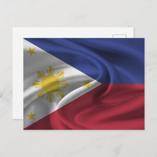 philippinische Flagge Postkarte (Vorne/Hinten)