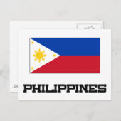 philippinische Flagge Postkarte (Vorne/Hinten)