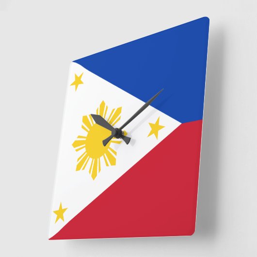 Philippinische Flagge Quadratische Wanduhr (Winkel)
