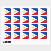 philippinische Flagge Quadratischer Aufkleber (Blatt)