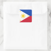 philippinische Flagge Quadratischer Aufkleber (Tasche)