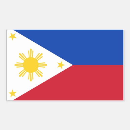 philippinische Flagge Rechteckiger Aufkleber (Vorderseite)