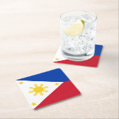 philippinische Flagge Rechteckiger Pappuntersetzer (Vor Ort)