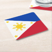 philippinische Flagge Rechteckiger Pappuntersetzer (angewinkelt)