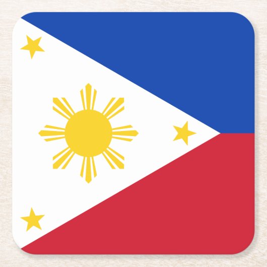 philippinische Flagge Rechteckiger Pappuntersetzer (Vorderseite)