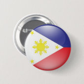 Philippinische Flagge (rund) Button (Vorne & Hinten)