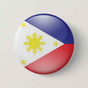 Philippinische Flagge (rund) Button