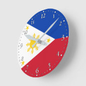philippinische Flagge Runde Wanduhr (Winkel)