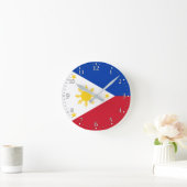 philippinische Flagge Runde Wanduhr (Zuhause)