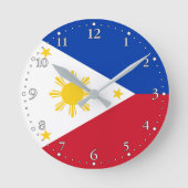 philippinische Flagge Runde Wanduhr (Vorderseite)
