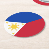 philippinische Flagge Runder Pappuntersetzer (Angewinkelt)
