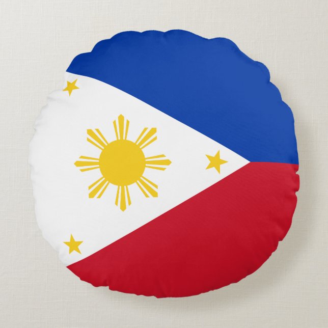 philippinische Flagge Rundes Kissen (Vorderseite)