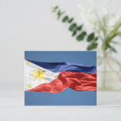 philippinische Flagge schweben Postkarte (Stehend Vorderseite)