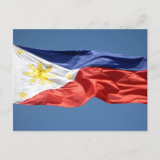 philippinische Flagge schweben Postkarte (Vorderseite)