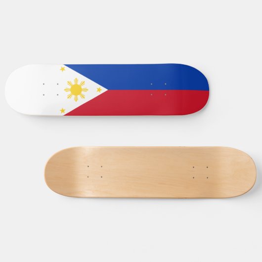 philippinische Flagge Skateboard (Horizontal)