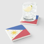 philippinische Flagge Steinuntersetzer (Seitenansicht)