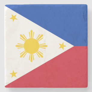 philippinische Flagge Steinuntersetzer