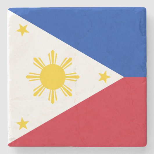 philippinische Flagge Steinuntersetzer (Vorderseite)