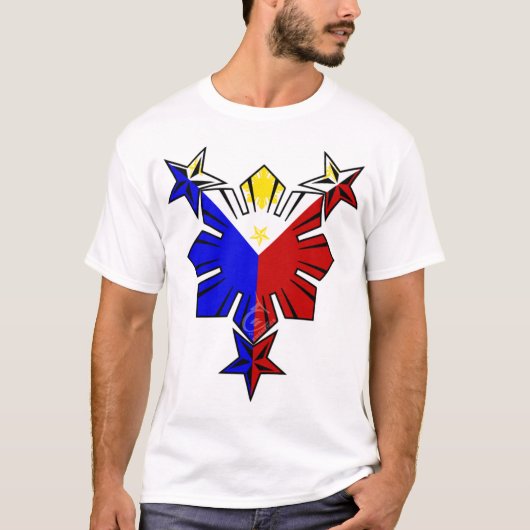 Philippinische Flagge Sun und Sterne T-Shirt (Vorderseite)