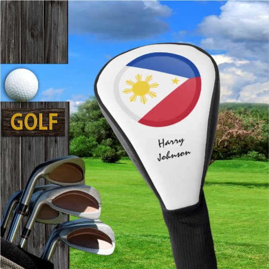 Philippinische Flagge und Mit Monogramm Golfklubs Golf Headcover