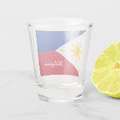 Philippinische Flagge und philippinischer Landpatr Schnapsglas (Rückseite)