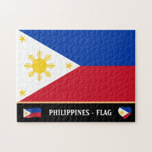 philippinische Flagge und philippinisches Land / P Puzzle