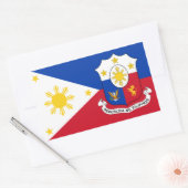 philippinische Flagge und Wappen, Flagge der Phili Rechteckiger Aufkleber (Umschlag)