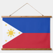 philippinische Flagge Wandteppich Mit Holzrahmen (Vorderseite)