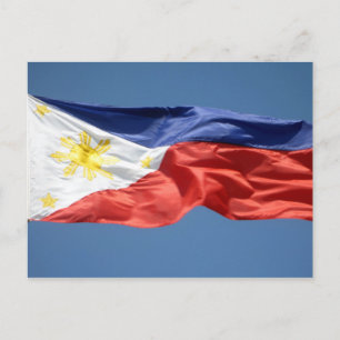 Philippinische Flagge weht Postkarte